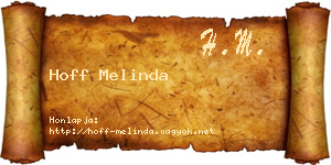Hoff Melinda névjegykártya